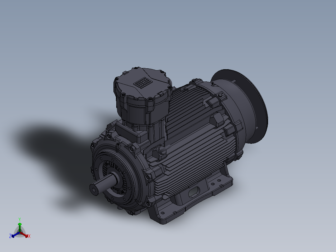 隔爆防爆电机Weg IEC W22_355M正等轴测图