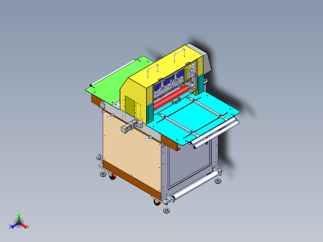 日本式自动化横切机(蜗轮蜗杆)正等轴测图