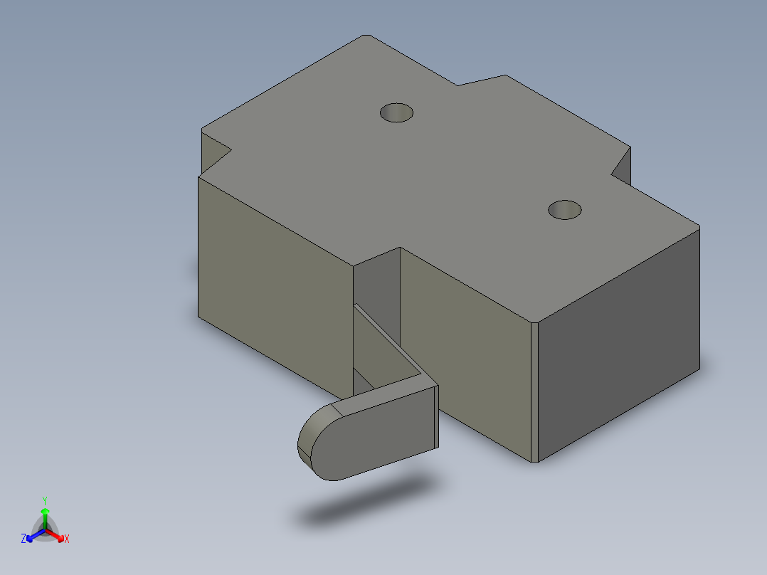 微动开关Z15GW2277-B正等轴测图
