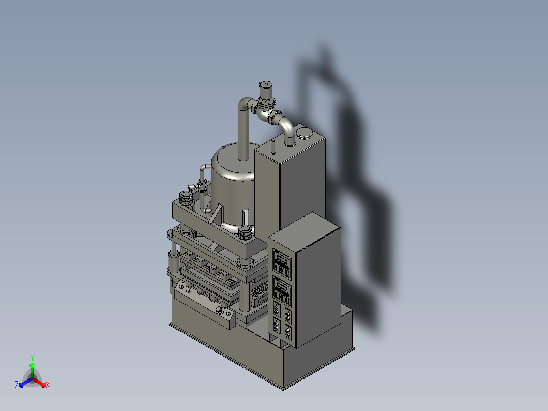 一种聚苯乙烯泡沫板生产用板材成型机主视图
