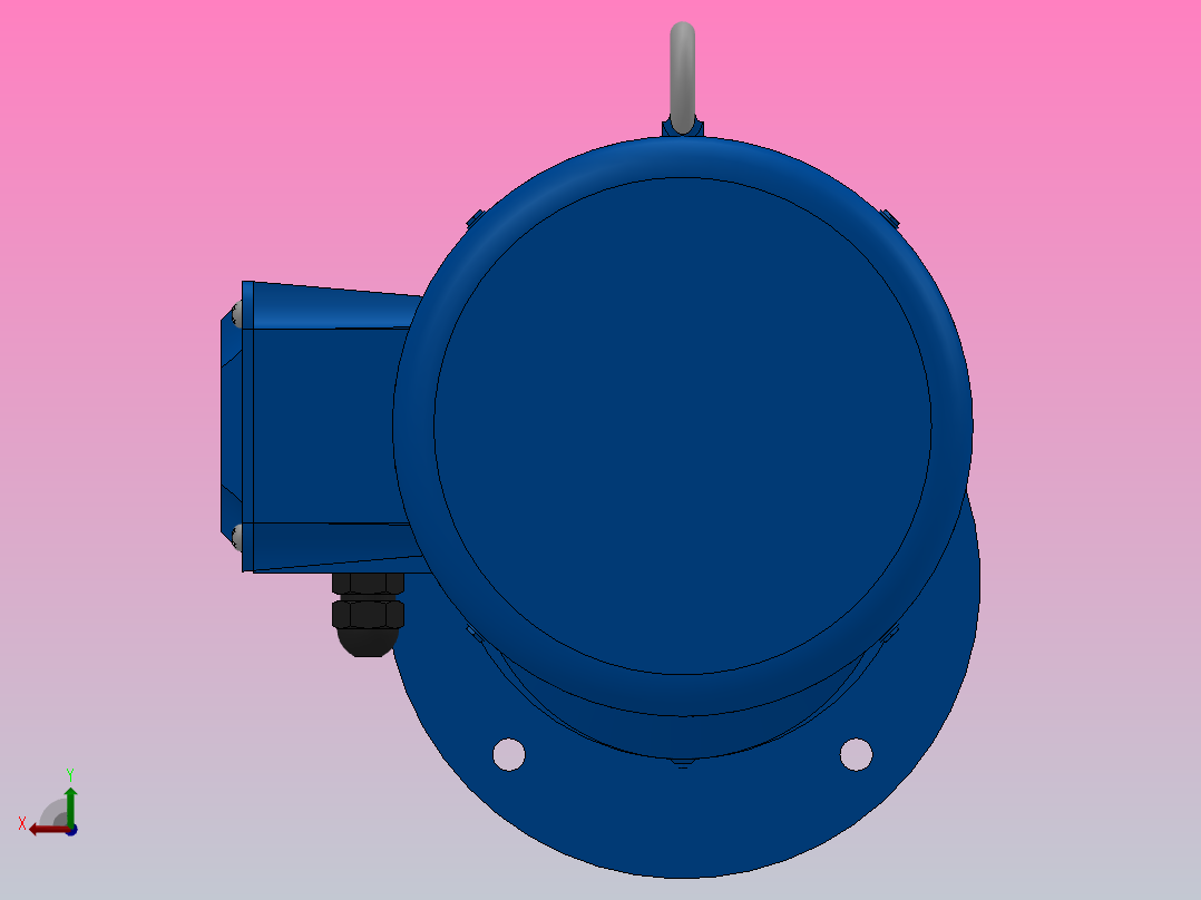 RXF57法兰轴伸式安装斜齿轮减速机RX57-Y1.1-4P-90S-M1-0°-Φ200后视图