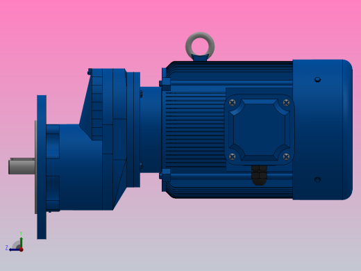 RXF57法兰轴伸式安装斜齿轮减速机RX57-Y1.1-4P-90S-M1-0°-Φ200右视缩略图