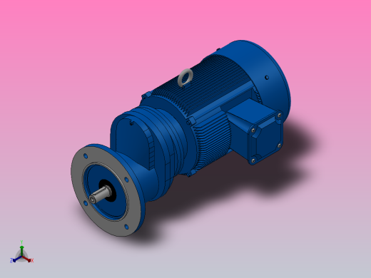 RXF57法兰轴伸式安装斜齿轮减速机RX57-Y1.1-4P-90S-M1-0°-Φ200正等轴测缩略图