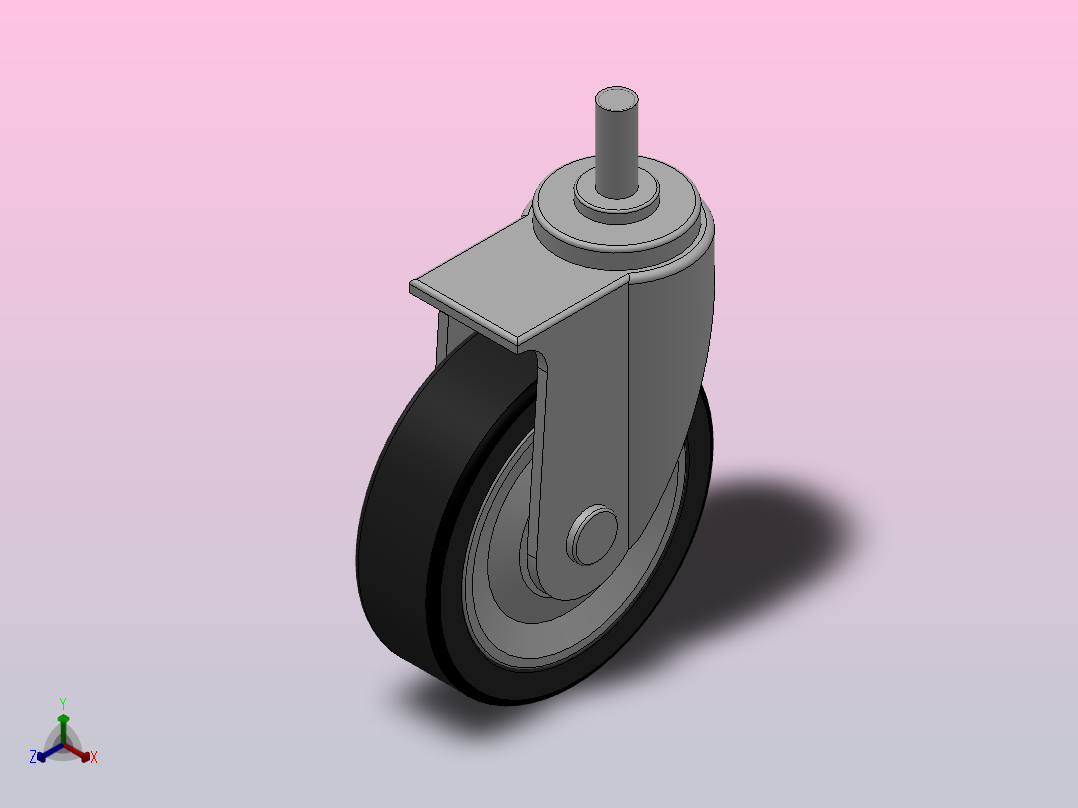 Z12-03-125-362B中重型轮[Z12-03-150-362B]脚轮正等轴测图