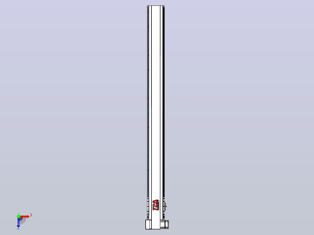 皮带直线轴半封闭可选导轨TPA-HNB-120D-110-L1250-LP-Y-P40-N3俯视图