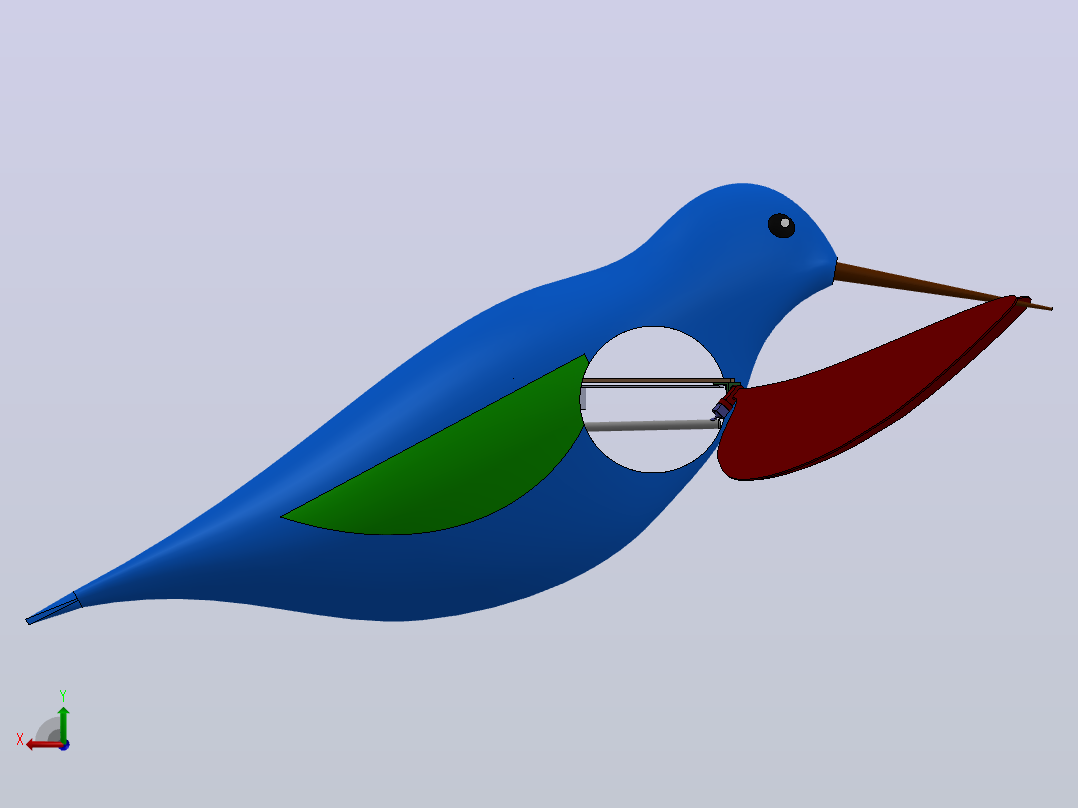 机械蜂鸟后视图