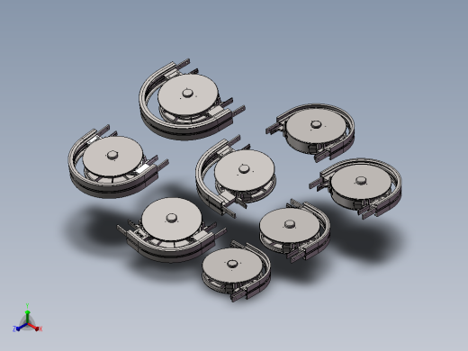 柔性链水平轮弯头 8款正等轴测缩略图