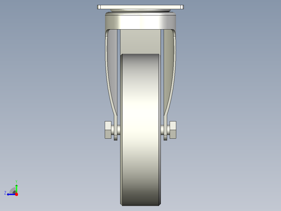 中重载型(200kg)万向双刹型脚轮[CAEL150-PB]右视图