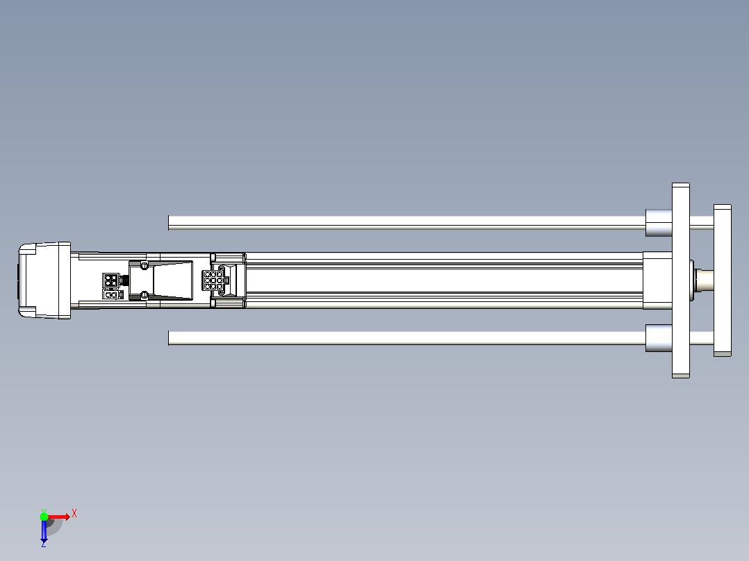 轻载电动缸TPA-ESR25-1002C-L300-MR-QDX-W-P10-C3俯视图
