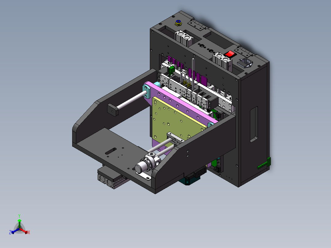 探针模组气动测试治具工装夹具sw15可编辑正等轴测图