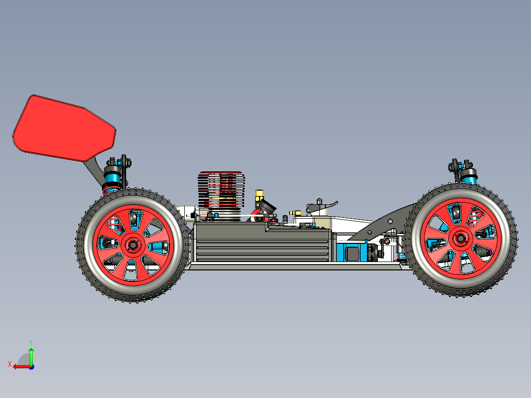 油动遥控赛车后视图