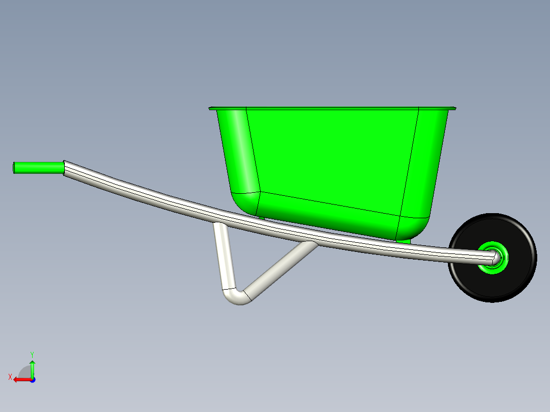 家庭园艺小推车后视图