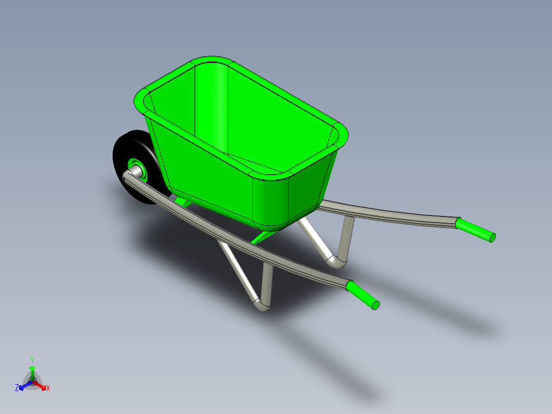 家庭园艺小推车正等轴测图