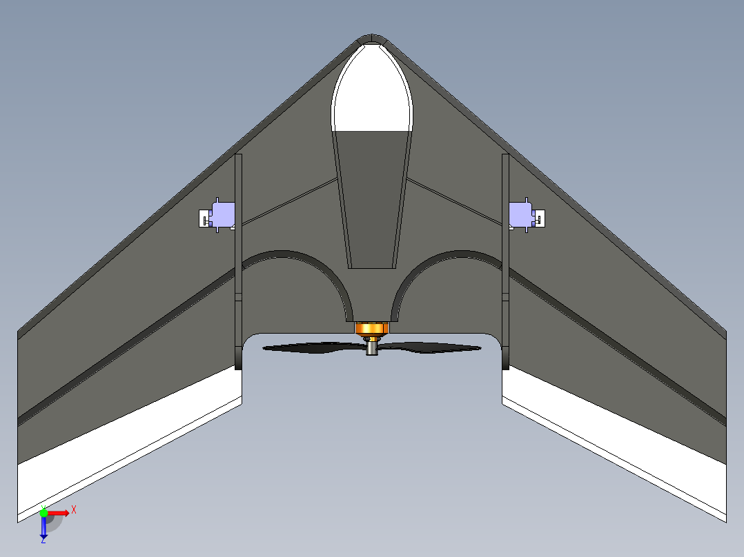 遥控飞行翼俯视图