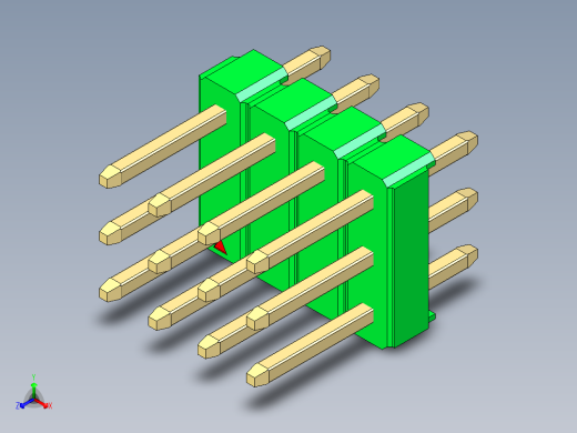 彩色公头100mil（2.54mm）系列-DS1021_green_3x04p_100mil_Type1_rev1.0