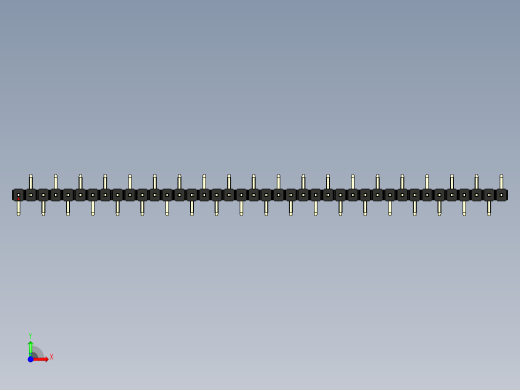 彩色公排针 100mil 2.54mm 系列-DS1022_black_40p_100mil_Type_SMT_R2_rev1.0前视缩略图