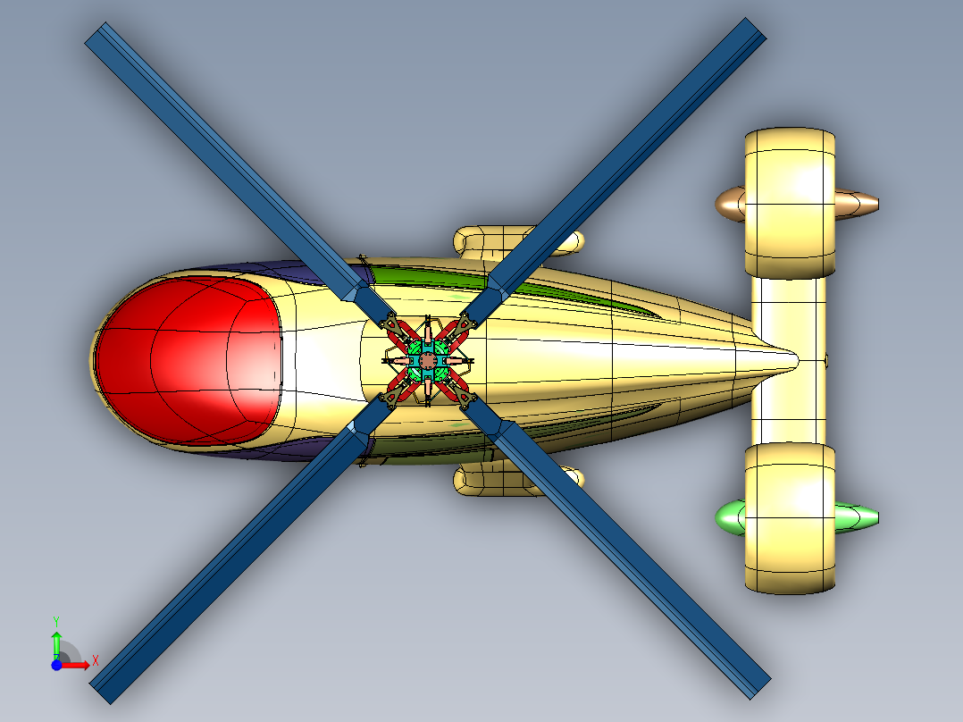 共轴高速AVX直升机前视图