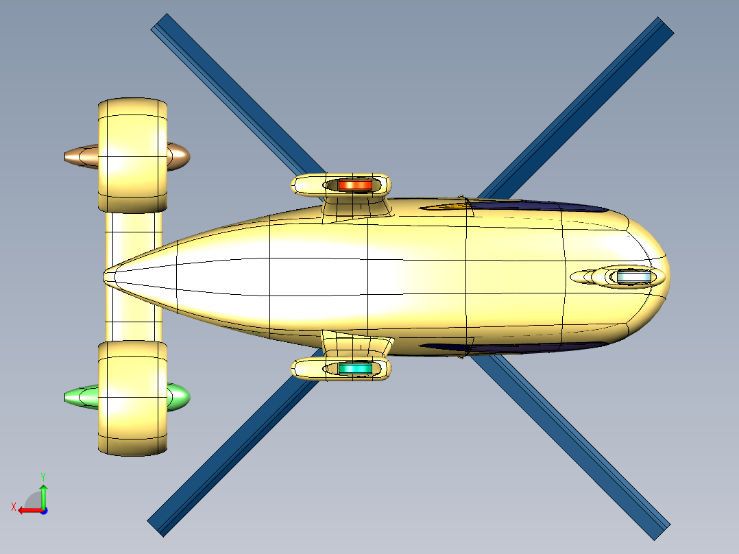 共轴高速AVX直升机后视图