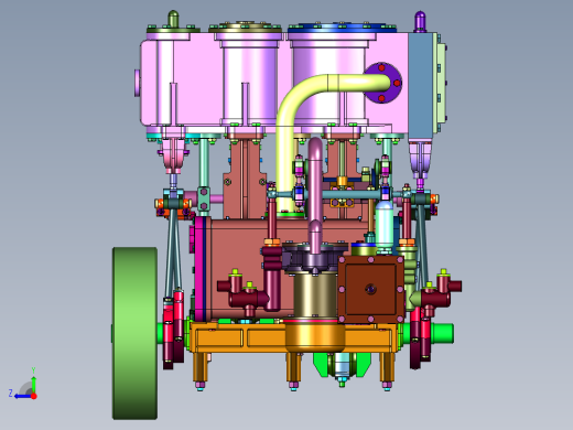 复合循环结构形式蒸汽机右视缩略图