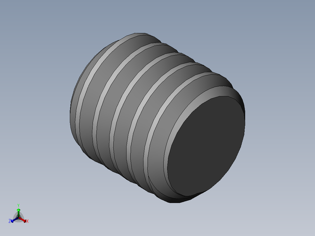 DIN 913-ISO 4026 固定螺钉-M4 L=4.SLDPRT正等轴测图