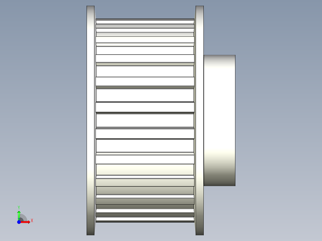24齿皮带轮--stp三维 3d模型设计图前视图