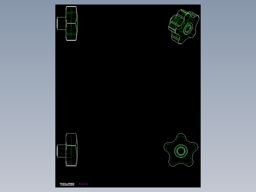 星型把手VCT-2D多系列多零件图纸模型