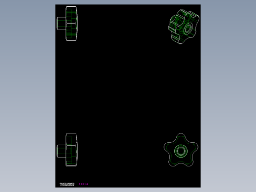 星型把手VCT-2D多系列多零件图纸模型