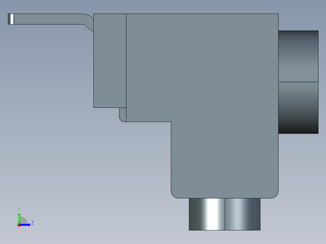 西门子接线端子3rv2915系列3D模型IGS格式左视图