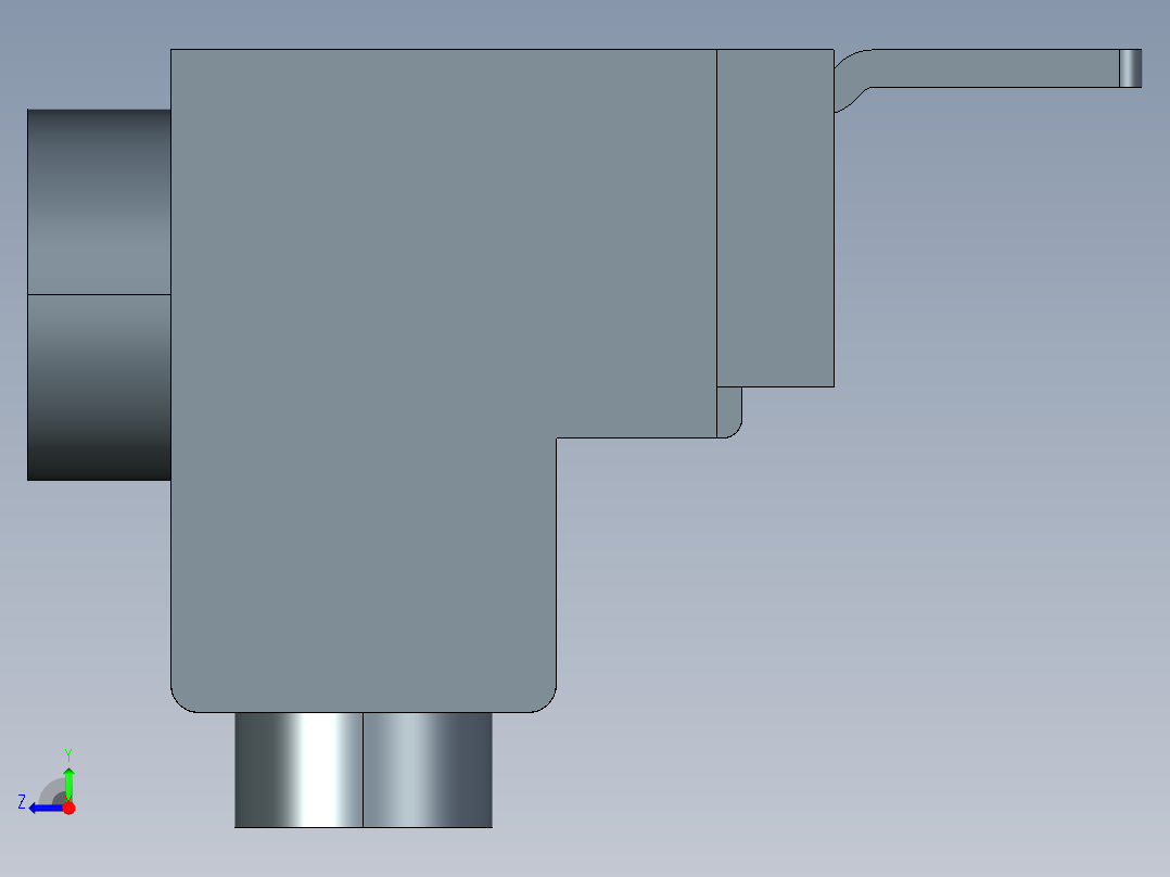 西门子接线端子3rv2915系列3D模型IGS格式右视图