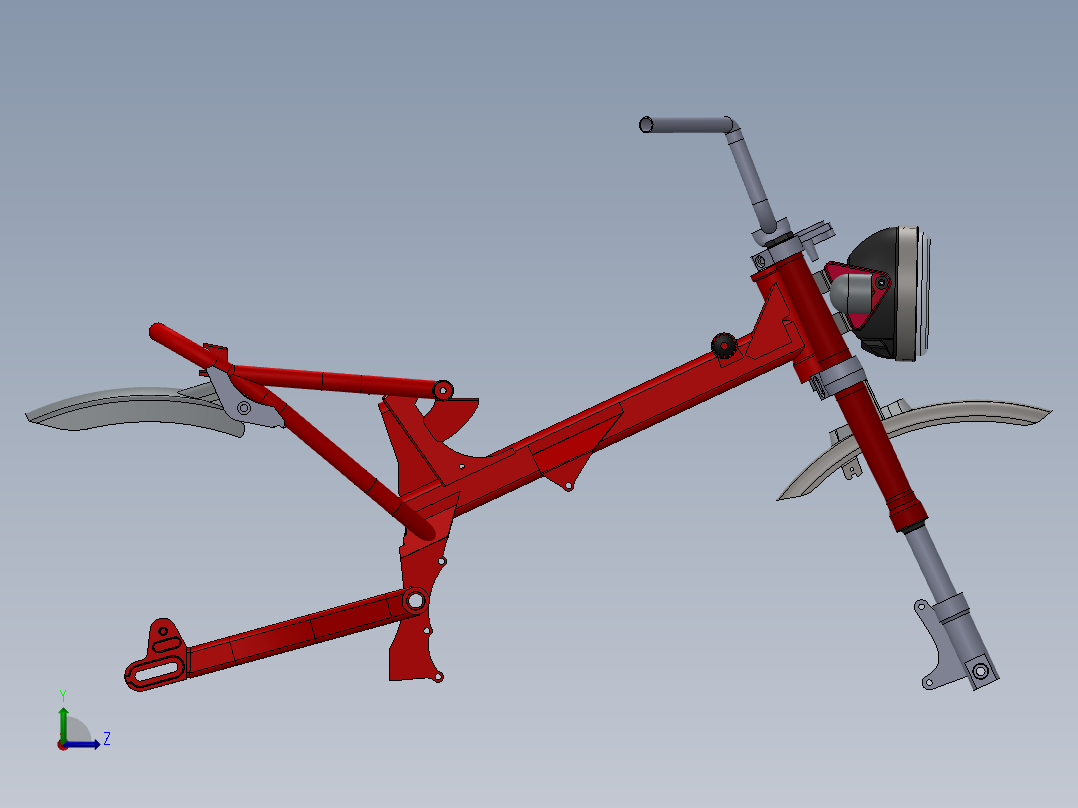 本田 Monkey 125 车架 挡泥板 灯左视图