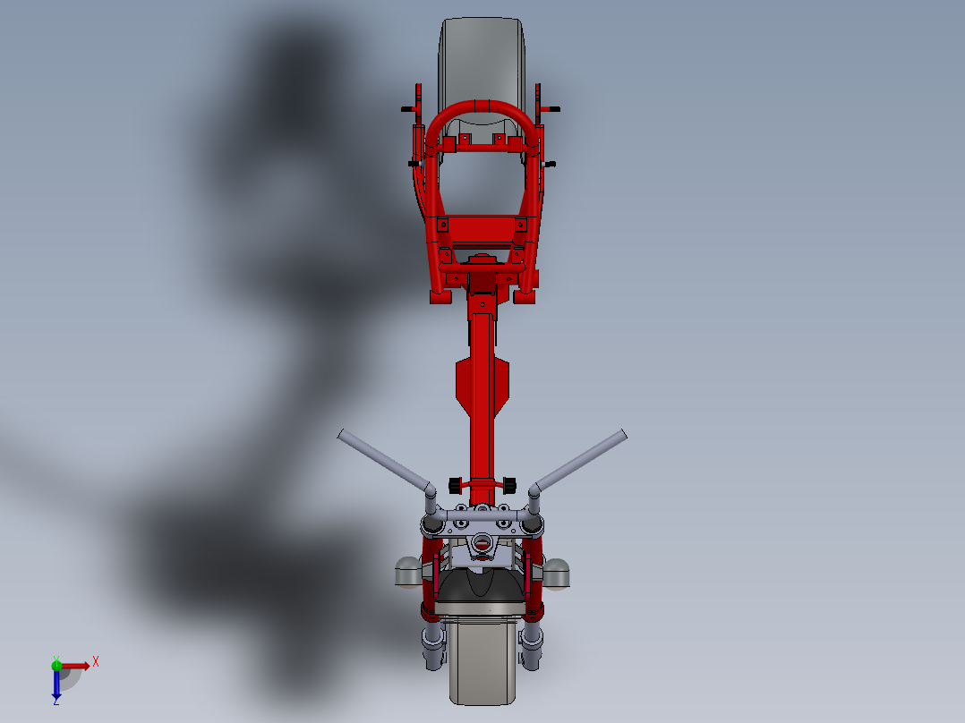 本田 Monkey 125 车架 挡泥板 灯俯视图