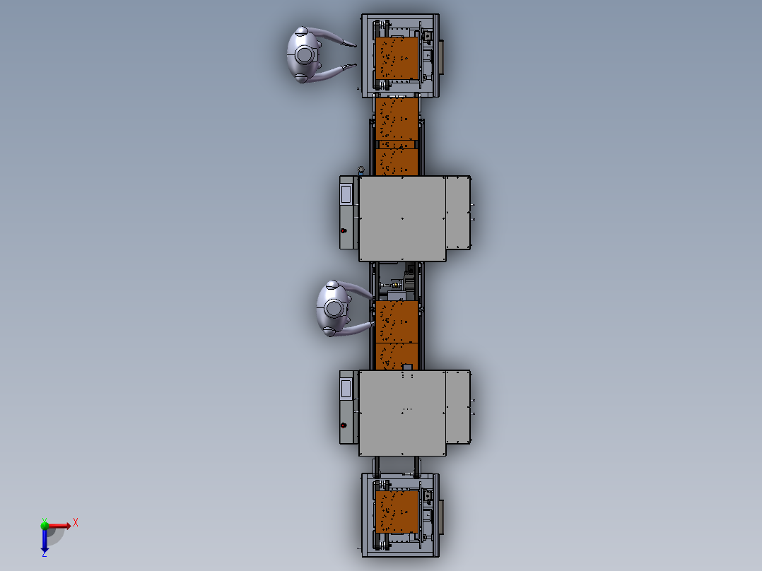 自动生产线X-T俯视图