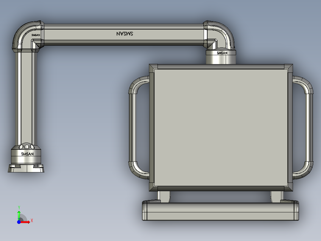 悬臂控制操控箱键盘支架-E1-旋转底座-转交-90度箱体连接器-300-500前视图