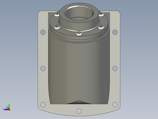 過濾器(側裝型)PLRF+C-3D多系列多零件图纸模型右视缩略图