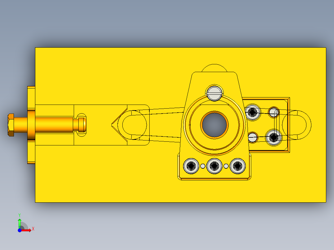 铣床等臂杠杆加工工艺及钻25孔夹具设计【含三维UG】前视图