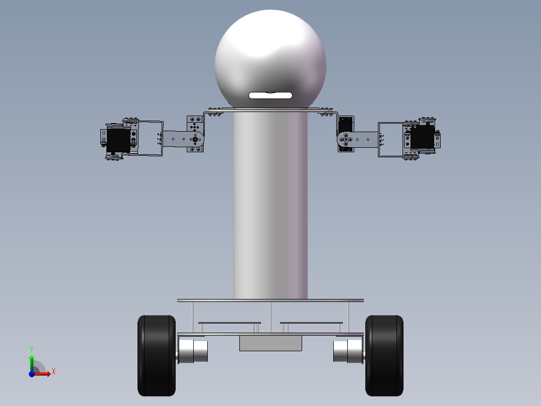 自平衡 2机械臂（三维+课设+程序+二维+电路图）前视图