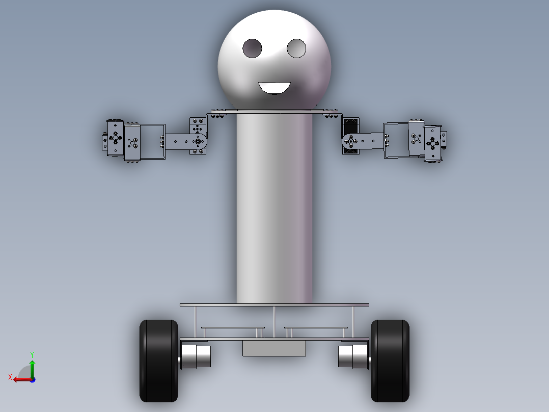 自平衡 2机械臂（三维+课设+程序+二维+电路图）后视图