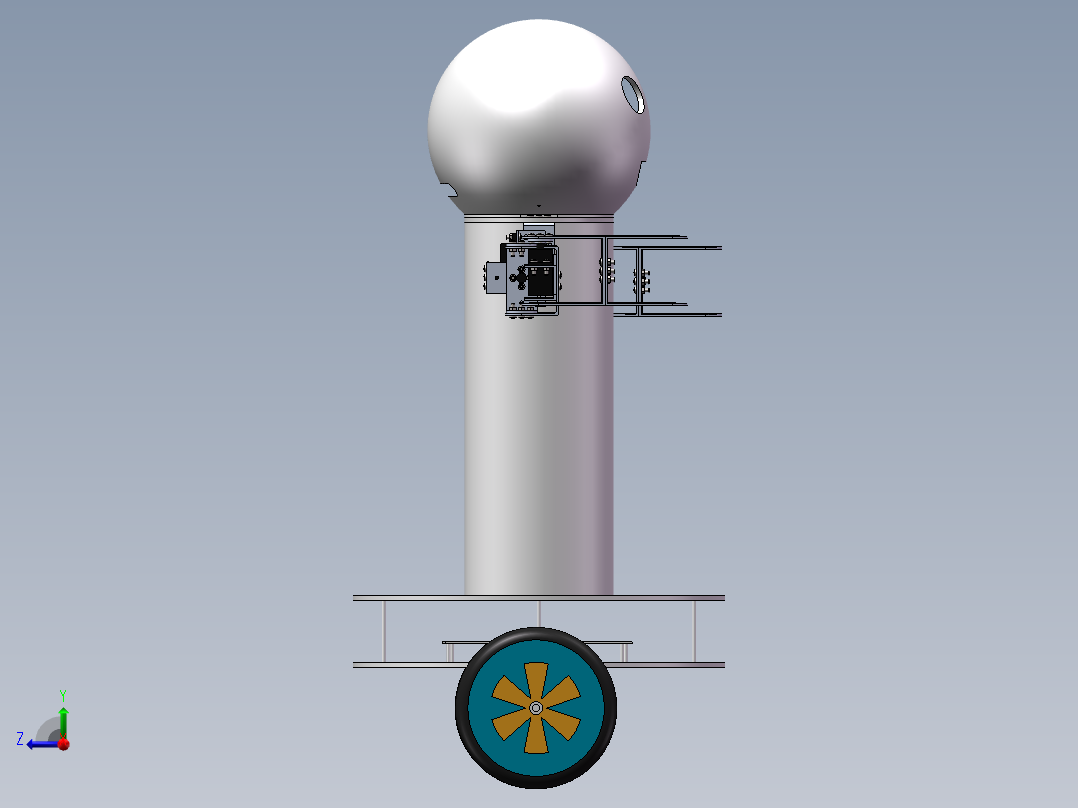 自平衡 2机械臂（三维+课设+程序+二维+电路图）右视图