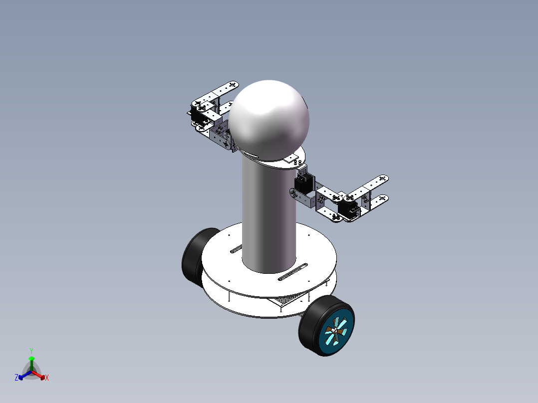 自平衡 2机械臂（三维+课设+程序+二维+电路图）正等轴测图