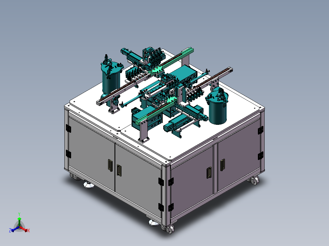 双工位点胶设备sw18正等轴测图