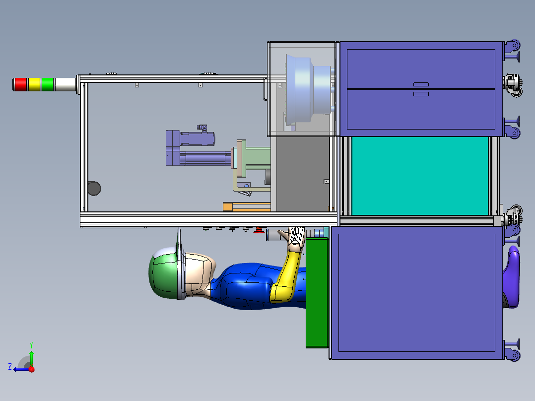 旋片泵支架送拨块自动组装设备sw20可编辑右视图