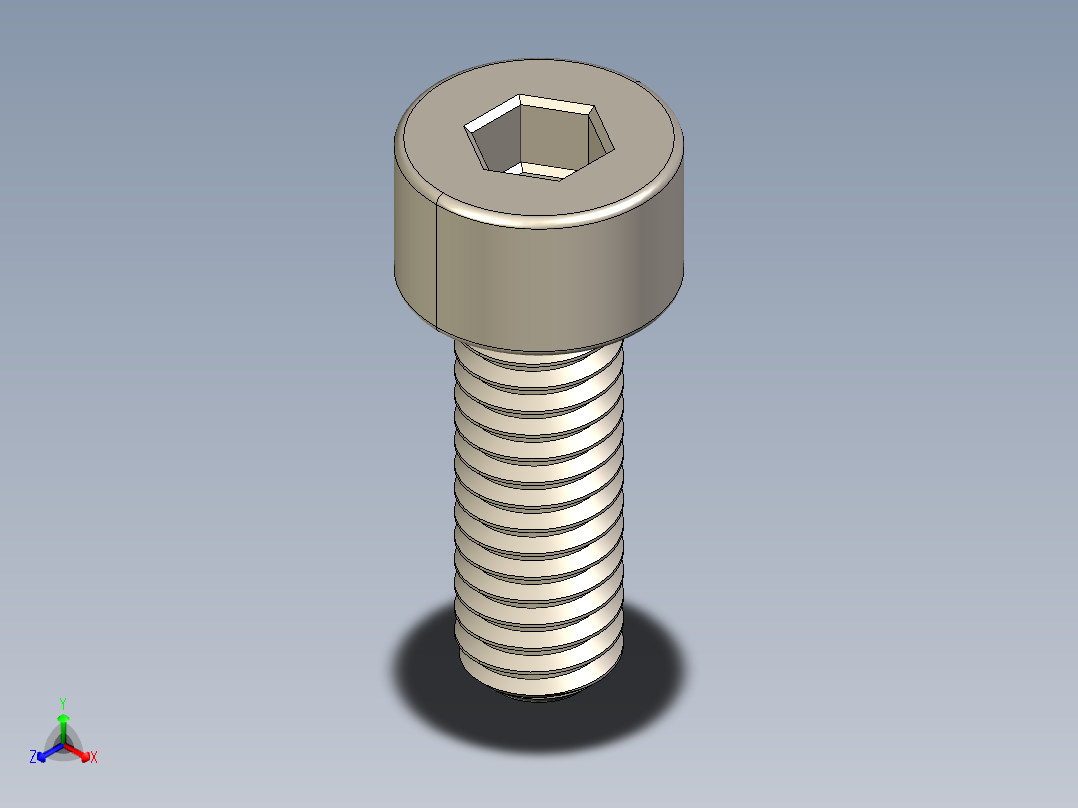 Screw_DIN_912_M3.5x10F_A2.STEP公制内六角螺钉正等轴测图