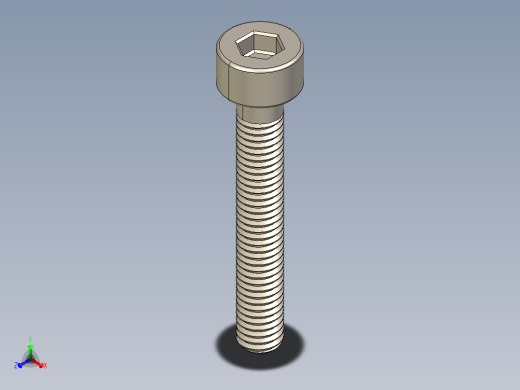 Screw_DIN_912_M3x20_A2.STEP公制内六角螺钉正等轴测缩略图