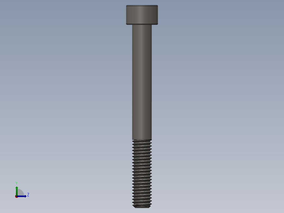 Screw_DIN_912_M8x75_A2.SLDPRT公制内六角螺钉左视图