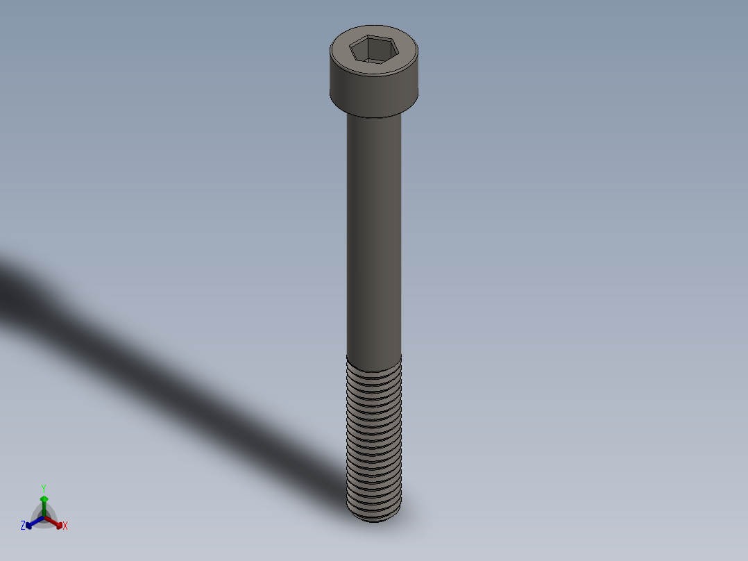 Screw_DIN_912_M8x75_A2.SLDPRT公制内六角螺钉正等轴测图
