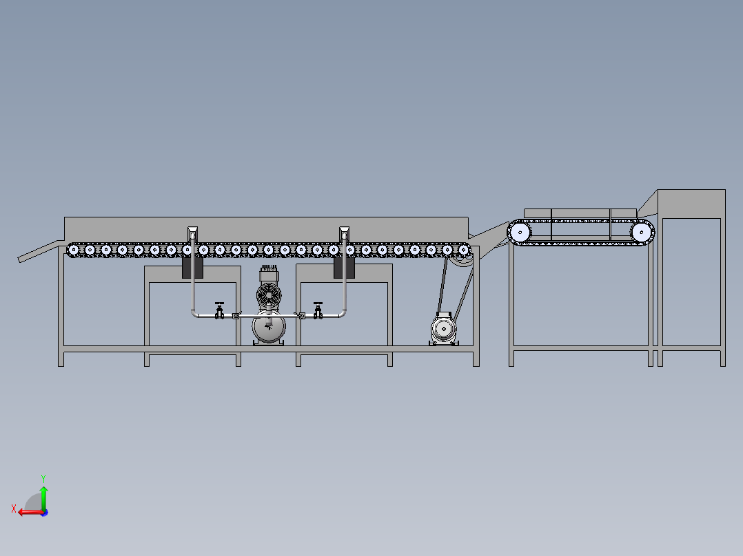 苹果分级筛选设备后视图