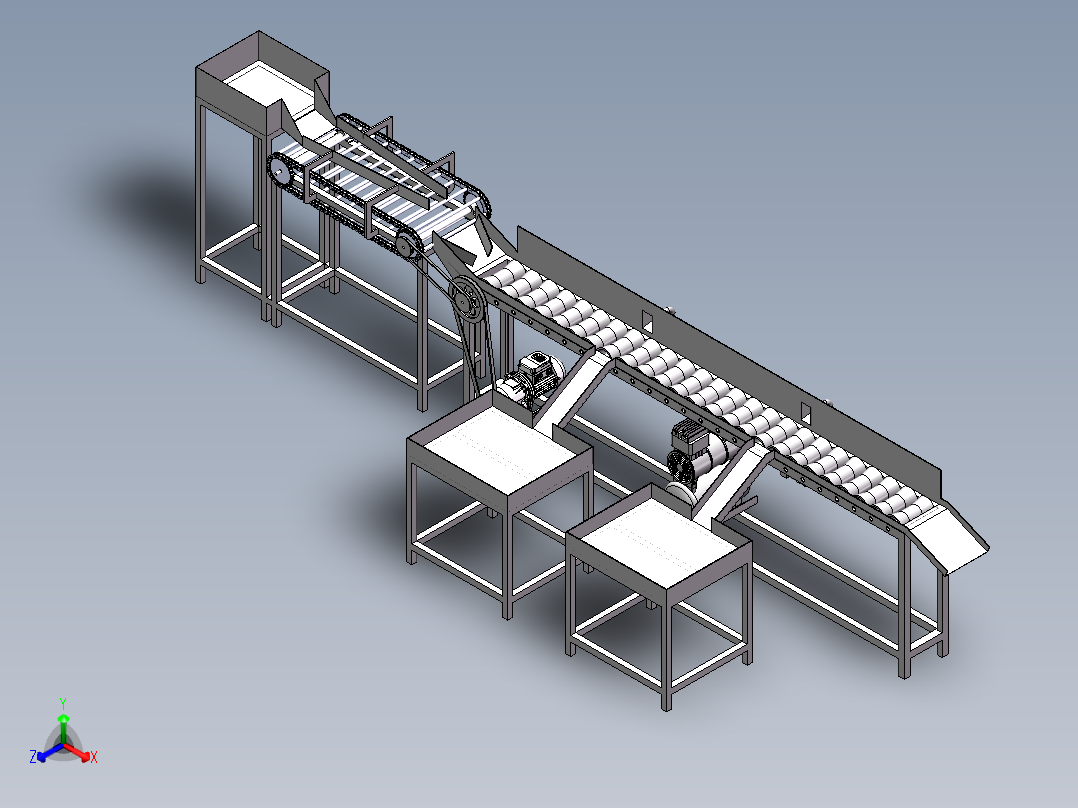 苹果分级筛选设备正等轴测图