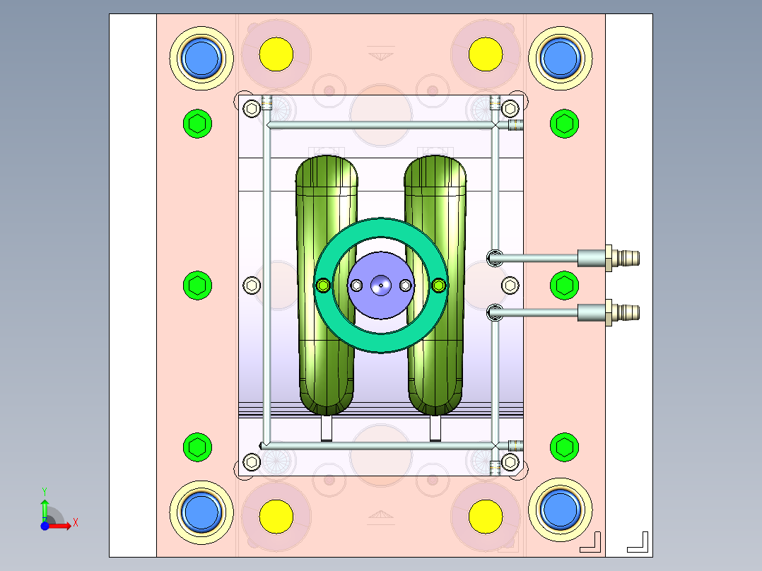 基于ug的电话听筒上壳的注塑模具设计前视图