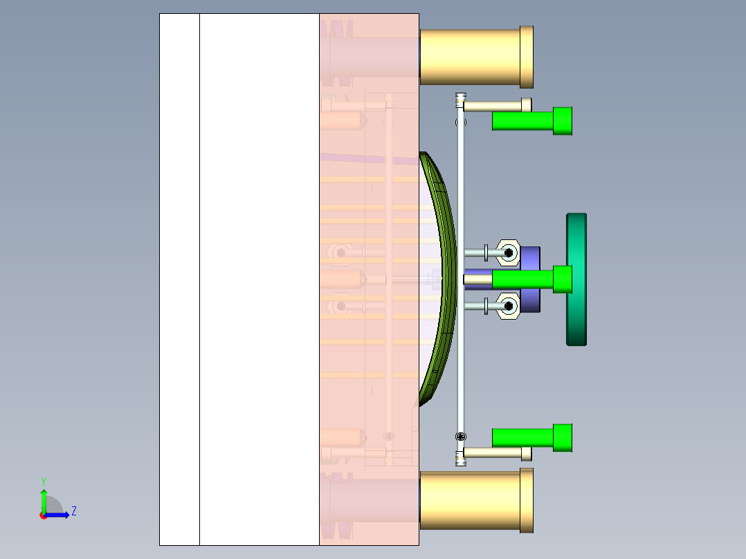 基于ug的电话听筒上壳的注塑模具设计左视图