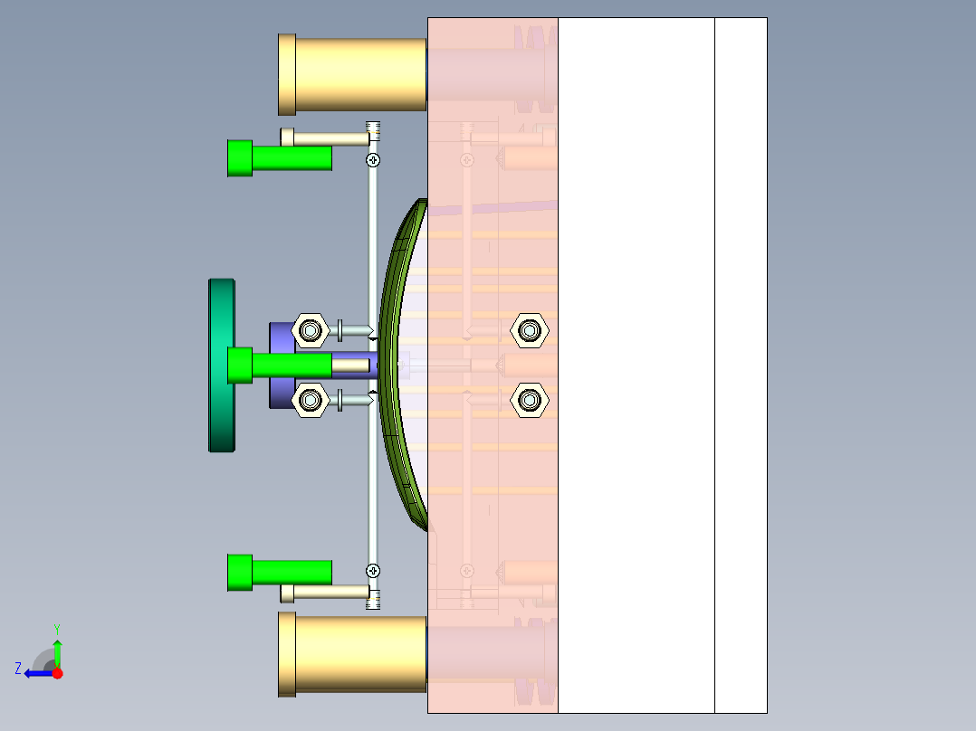 基于ug的电话听筒上壳的注塑模具设计右视图